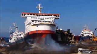 Ships being beached for scrap compilation Carnival Cruise Ships amp Others [upl. by Arenahs526]