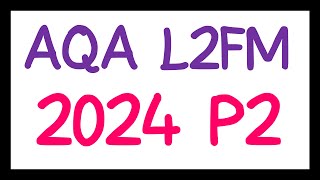 AQA Level 2 Further Maths  Practice Paper 2 2024 [upl. by Ahsead189]