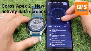 Coros Apex 2  New activity screen layout [upl. by Itnahs]