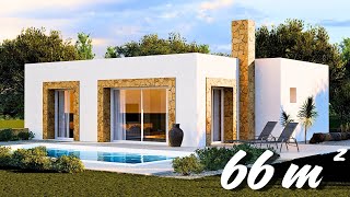 Mini CASA de 66 m² con 1 Dormitorio estilo MEDITERRANEA [upl. by Yared125]