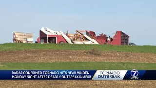 Tornado hits near Minden on Monday night after deadly outbreak in April [upl. by Itoc76]