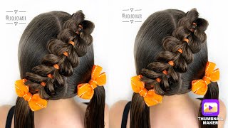 💕🐰How To Pull Through Braid into Pigtails Hairstyle Tutorial🐰💕tutorial hair hairstyle [upl. by Anissa]