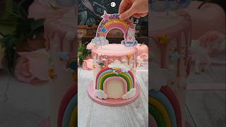 Arc en ciel en pâte à sucre  astuce simple 🌈🦄 [upl. by Slack]