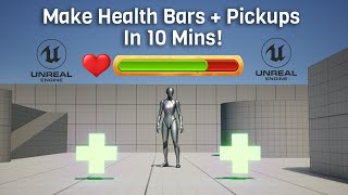 How To Make Health Bars And Health Pick Ups In Unreal Engine 5 [upl. by Eyks33]