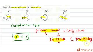 Carbylamine test is used to detect the presence of primary amino group in an organic compound W [upl. by Cherri]