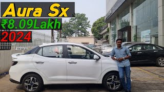 New Hyundai Aura SX 2024 Facelift complete detailed Review and pricing hyundai automobile [upl. by Yllor550]