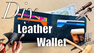 Diy leather wallet  Crafting a Stylish DIY Leather Wallet  Handmade Elegance  Easy to make [upl. by Loseff]