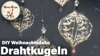 DIY  Weihnachtskugeln aus Silberdraht selber machen  Funkelnde Weihnachtsdeko  Christbaumschmuck [upl. by Imij]