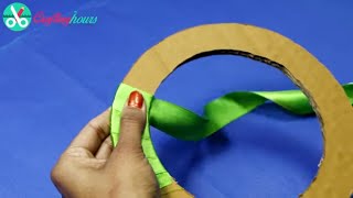 How to Make Christmas Wreath with Cardboard for Christmas Decoration [upl. by Fillbert989]