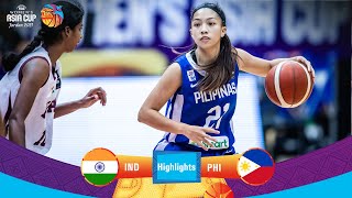 India  Philippines  Highlights  FIBA Womens Asia Cup 2021 [upl. by Novonod538]