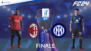 Milan  Inter ⚽️ Finale Supercoppa Italiana FC 24 ft Leao Giroud Lautaro Thuram [upl. by Kcirdnekal]