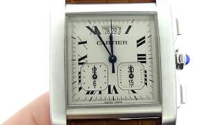 Cartier Tank Quartz Chronograph Time Setting [upl. by Otrevogir]