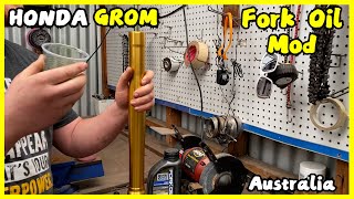 2022 Honda Grom  Fork Oil Mod Australia [upl. by Ahsiuqel]