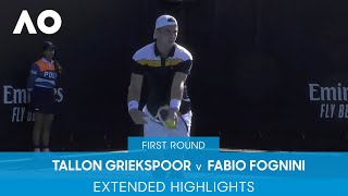 Tallon Griekspoor v Fabio Fognini Extended Highlights 1R  Australian Open 2022 [upl. by Eileen]