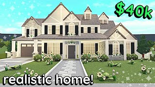 40k Spring Realistic Bloxburg House Build 2 Story Exterior Tutorial [upl. by Aehsrop]