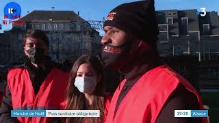 Pass sanitaire obligatoire au marché de Noël de Strasbourg [upl. by Prentiss]