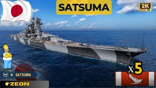 🇯🇵 battleship Satsuma 287k — x5  World of Warships [upl. by Albric]