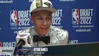 Pelicans 1st Rd Draft Pick Dyson Daniels Interview  2022 NBA Draft [upl. by Donia]