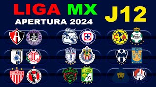 FECHAS HORARIOS Y CANALES PARA LA JORNADA 12 DE LA LIGA MX APERTURA 2024 [upl. by Jariv562]