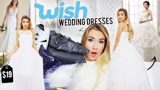 TRYING ON WEDDING DRESSES FROM WISHCOM [upl. by Star]