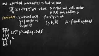 Triple integral in spherical coordinates to find volume KristaKingMath [upl. by Bristow]