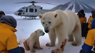 Daring Rescue Volunteers Unite to Save Injured Polar Bear and Cub from Avalanche ❤️ [upl. by Trawets948]