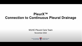 Connect pleurX to pleurevac English [upl. by Alrahs]