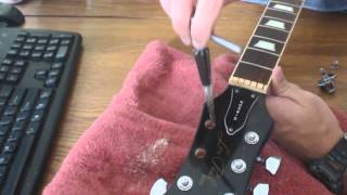 Installing Sperzel tuners with reamer [upl. by Ramma119]