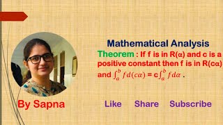 If function f is in Ra then f is in Rca also Riemann Stieltjes Integral  by Sapna [upl. by Faxon]