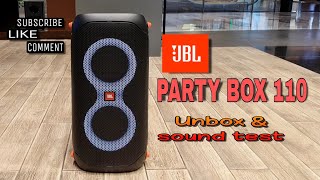 JBL Partybox 110 Unboxing amp soundtest [upl. by Ramal]