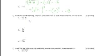 Exponents and Radicals Quiz [upl. by Him867]