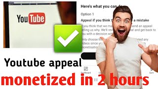 reused content monetization problem solved Submit an appeal and reinstate monetization [upl. by Currey]