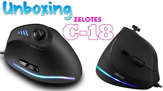 UNBOXING VERTICAL MOUSE ZELOTES C18 [upl. by Yrevi]