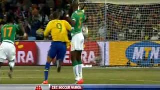 Luis Fabiano Amazing Goal Vs Ivory Coast  World Cup 2010 [upl. by Helsa989]