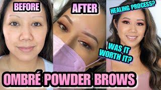 OMBRE POWDER BROW  HEALING PROCESS  OMBRE POWDER BROWS HEALING PROCESS  3 MONTH UPDATE [upl. by Urbas]