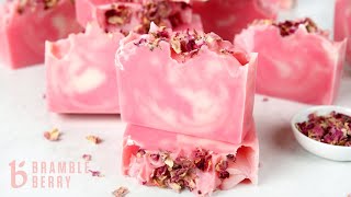 Learn To Make Swirled Rose Soap  Cold Process Soapmaking Guide  BrambleBerrycom [upl. by Kelwin245]