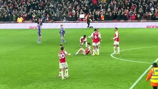 ARSENAL PLAYERS CELEBRATE WIN AGAINST LIVERPOOL [upl. by Nylazor]