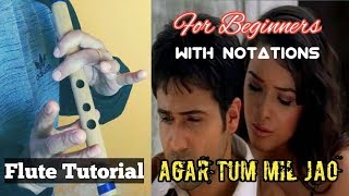 How to play Agar Tum Mil Jao Flute lesson Easy Steps emraan hasmi [upl. by Mellisent]