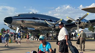 EAA Airventure 2023 Lockheed VC121 Constellation “Bataan” takeoff [upl. by Annalee]