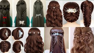 Easy amp Cute Hairstyle Long Hair  Braid Simple Hair Style Girl For Wedding Guest [upl. by Rawde]