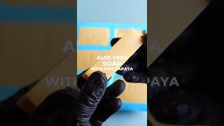 How To Make Aloe vera Soap with Ripe Papaya diyaloevera aloeveragel soap aloeveraskincare [upl. by Eilyac]