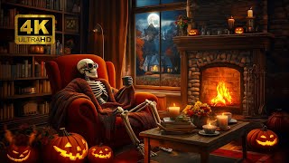 Cozy Autumn Halloween Ambience  Soothing Jazz Tunes amp Fall Vibes for Unwind [upl. by Aguste850]