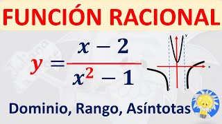 📉 FUNCIÓN RACIONAL Dominio Rango Ceros Raices Asintotas Ordenada al Origen  Juliana la Prof [upl. by Gaelan]