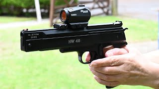 Weihrauch HW45 22 shooting at 30ft with Red Dot sight 4k Widescreen [upl. by Dnomasor]