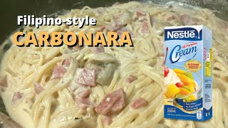 Creamy Carbonara Filipino Style  Carbonara with Costing  Pinoy Style Carbonara Pasta Recipe [upl. by Dias113]