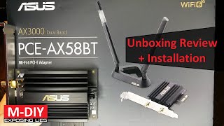 Asus PCEAX58BT WiFi 6 PCI Adapter Unboxing Review  Installation [upl. by Halbert]