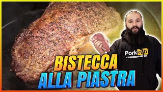 Come fare una Bistecca alla Piastra  Bistecca senza BBQ  Bistecca in padella di Ghisa [upl. by Norit]