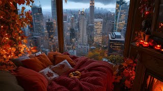 Cozy Rainy Fall Ambience In New York City🍂 October Ambience For Relaxing Sleeping Studying [upl. by Jordison]