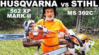 STIHL MS 362 CM vs Husqvarna 562 XP Mark I [upl. by Kin]