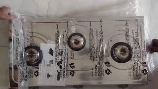 Prestige stainless steel 3 burner gas stove unboxing video  GG Healthy samayal [upl. by Anilag]